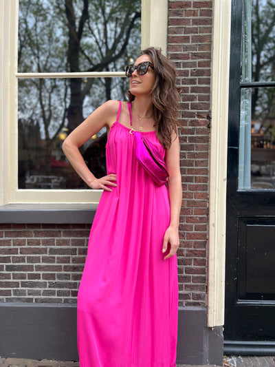 Bij Lies |  Lange jurk roze