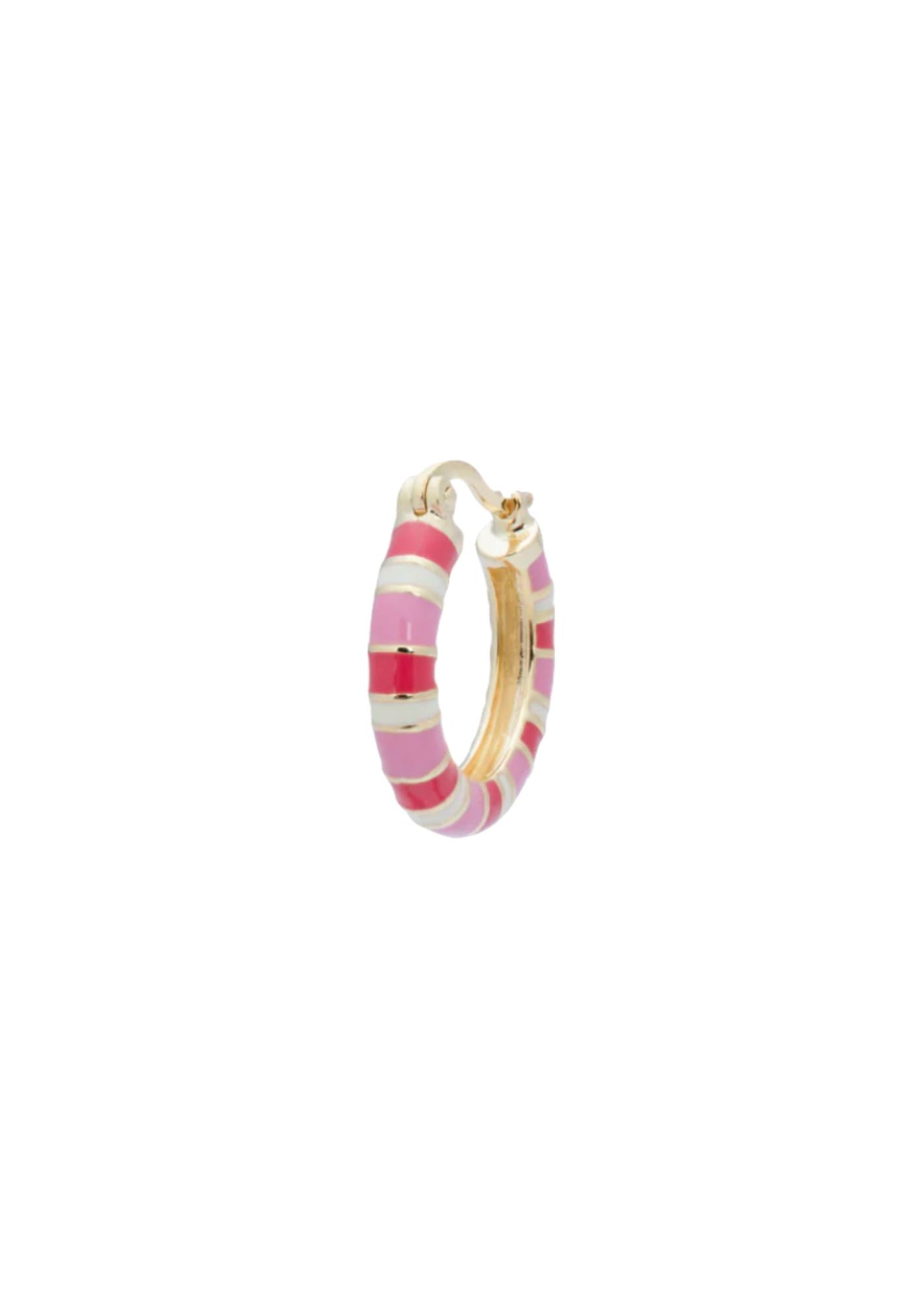 Anna + Nina | Single Rose Striped Ring Earring Gold Plated