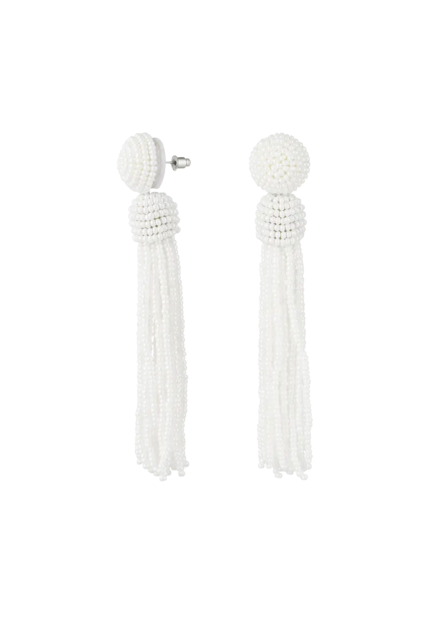 Earrings | Joane Beaded Tassel White