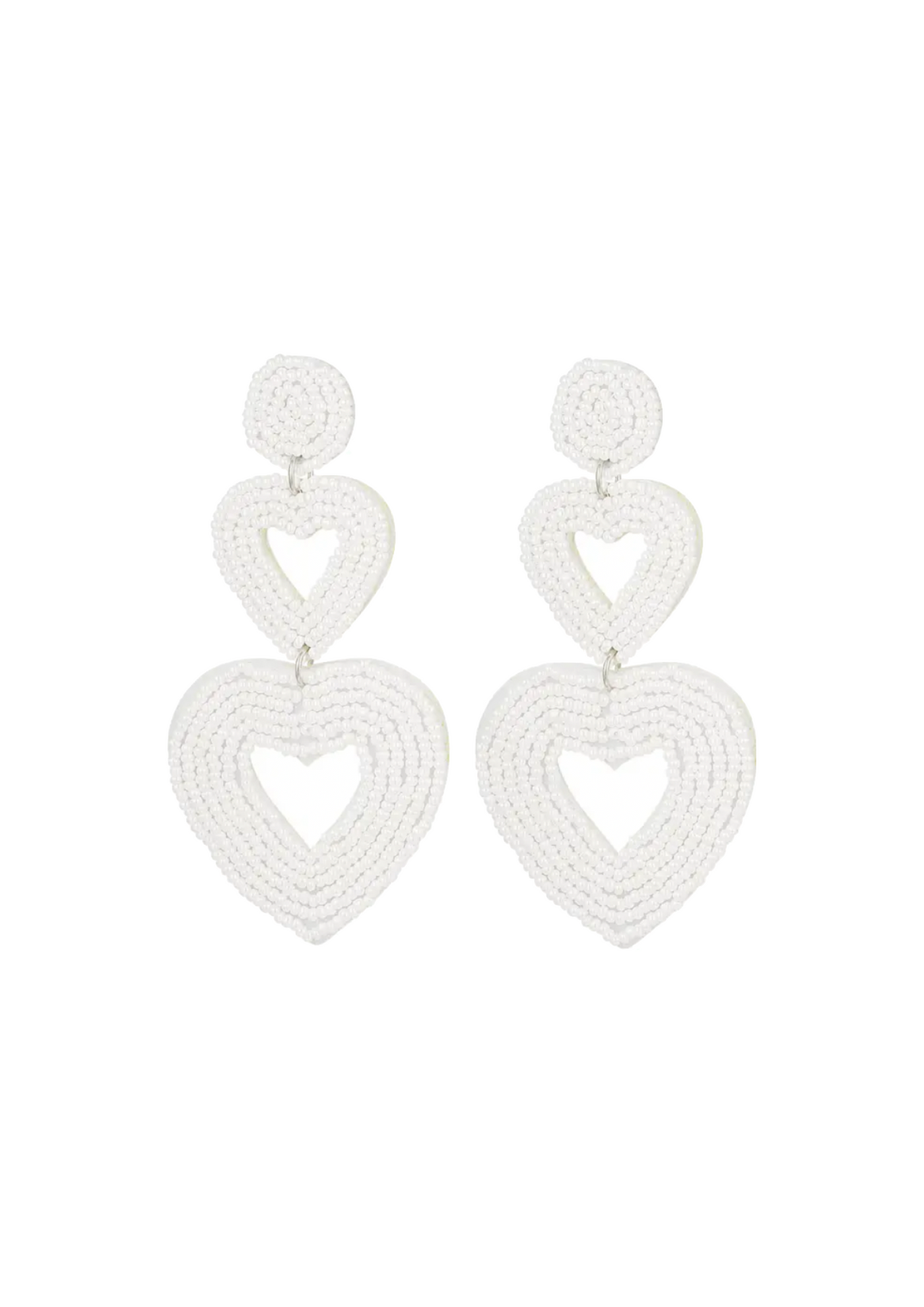 Earrings | Cate Double Heart White