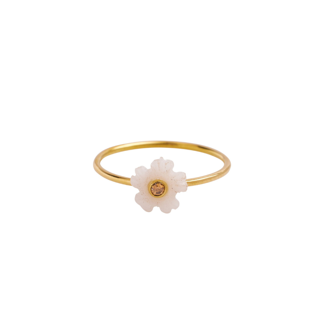 Xzota | Flower Resin Ring Gold