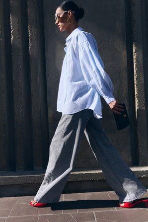 By Bar | Sarah Chambray Blouse Light Blue