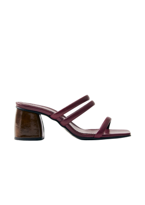 Alohas | Indiana Bare Burgundy Leather Sandal
