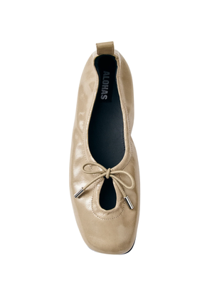 Alohas | Rosalind Beige Patent Leather Ballet Flats