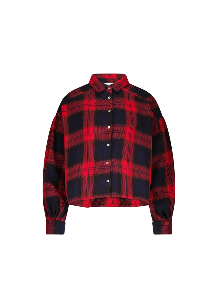 By Bar | Sarah Short Red Check Blouse