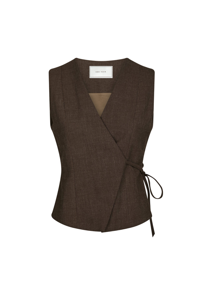 Neo Noir | Samara Wrap Waistcoat Brown