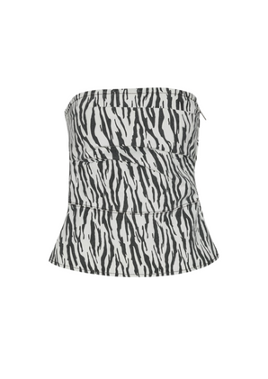Rotate | Printed Denim Top