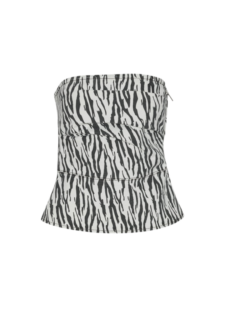 Rotate | Printed Denim Top