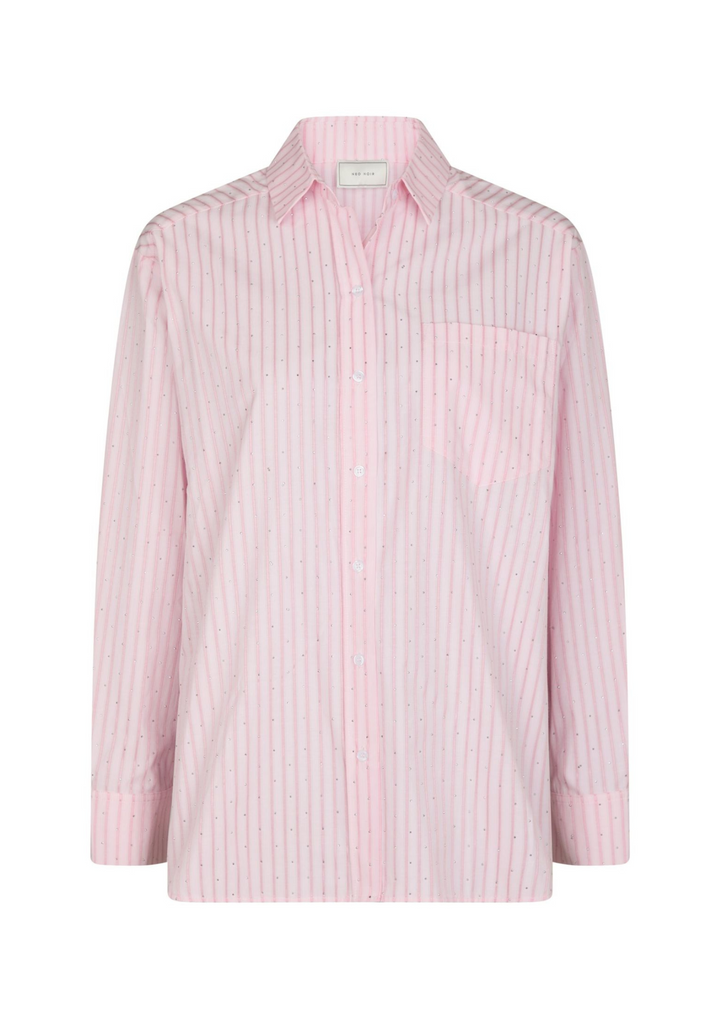 Neo Noir | Dalma Soft Stripe Stone Shirt