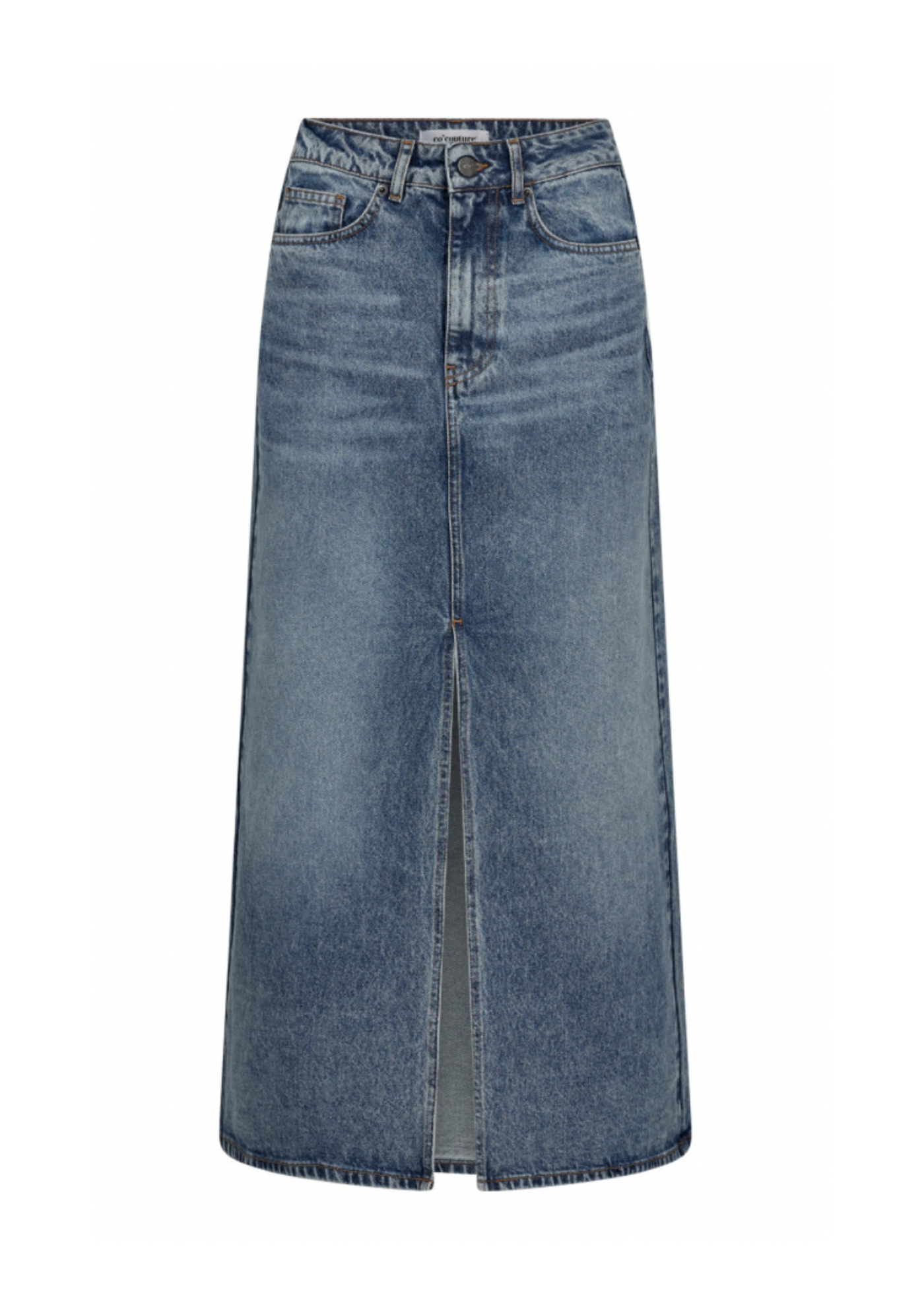 Co' Couture | VikaCC Slit Denim Skirt Blue