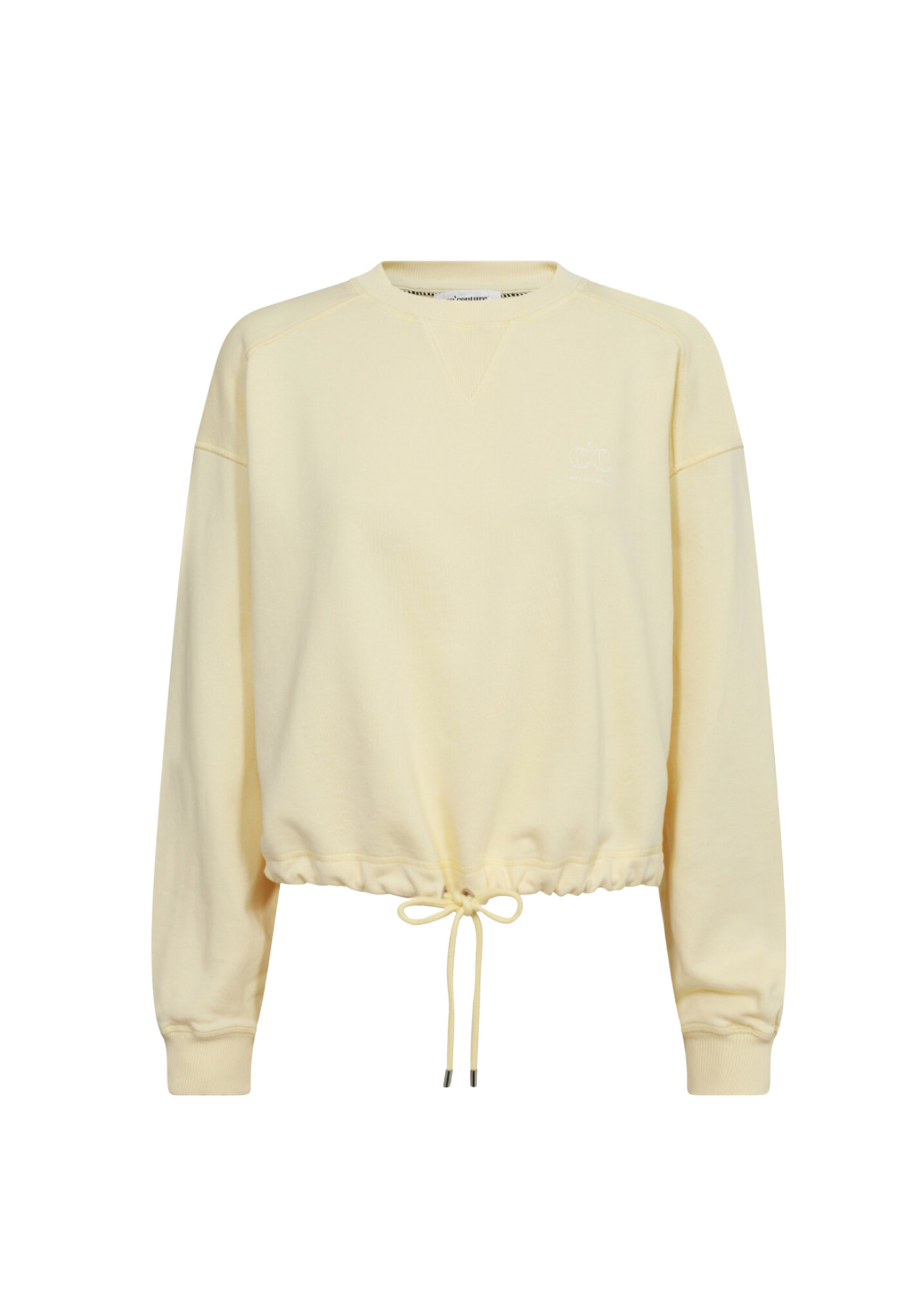 Co' Couture | CleanCC Crop Tie Sweat pale yellow
