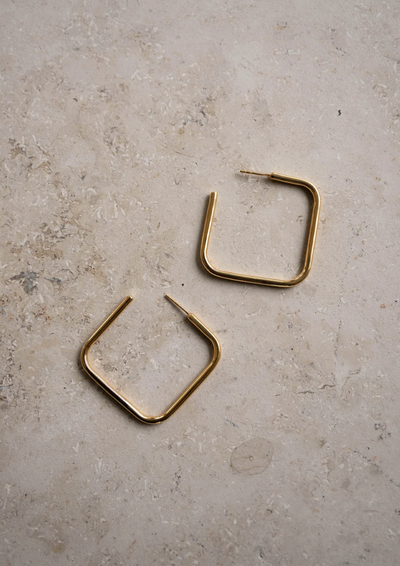 By Bar | Squared Earring M Gold