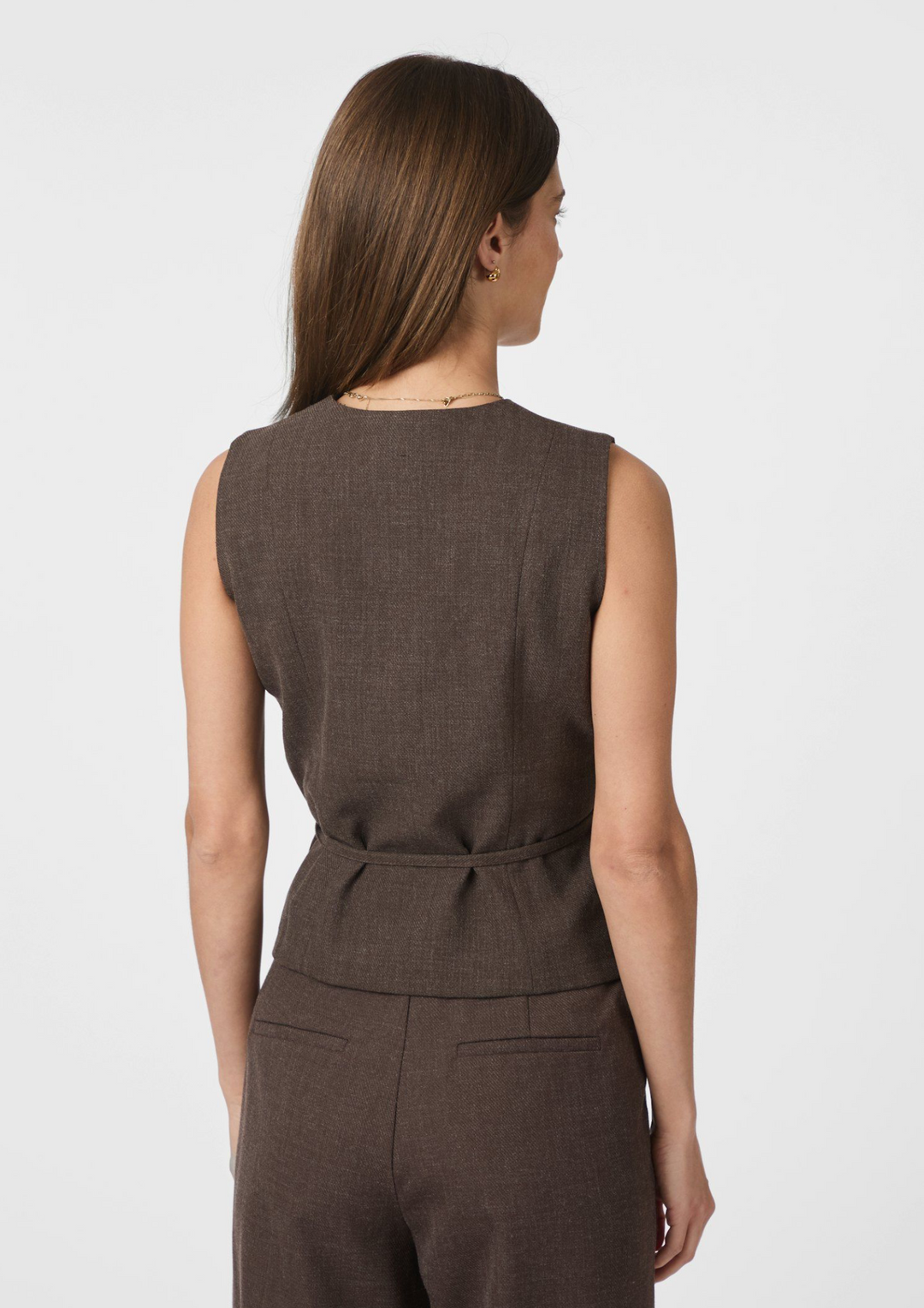 Neo Noir | Samara Wrap Waistcoat Brown