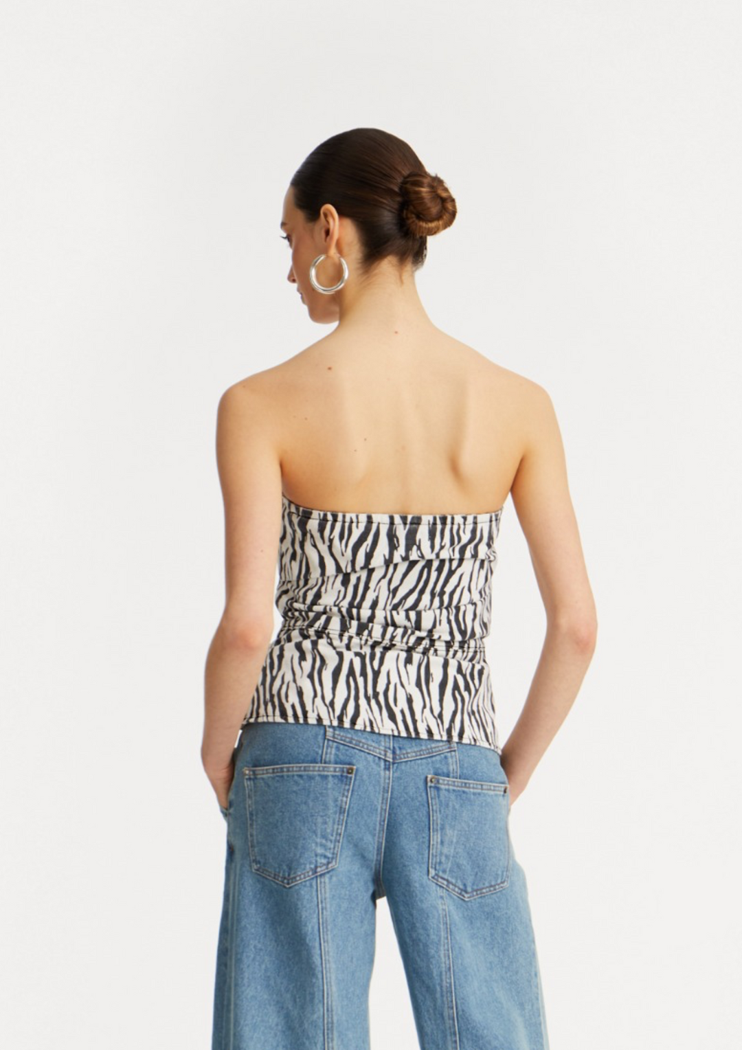 Rotate | Printed Denim Top