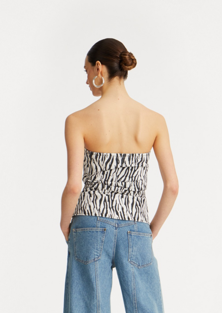 Rotate | Printed Denim Top