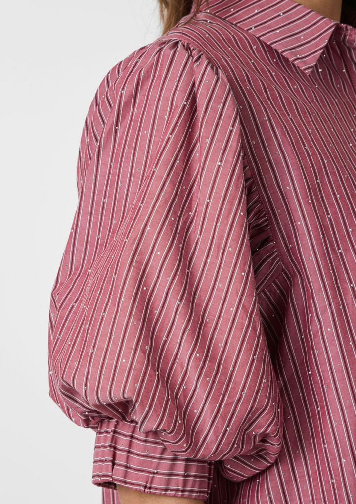 Neo Noir | Etta Soft Stripe Stone Shirt