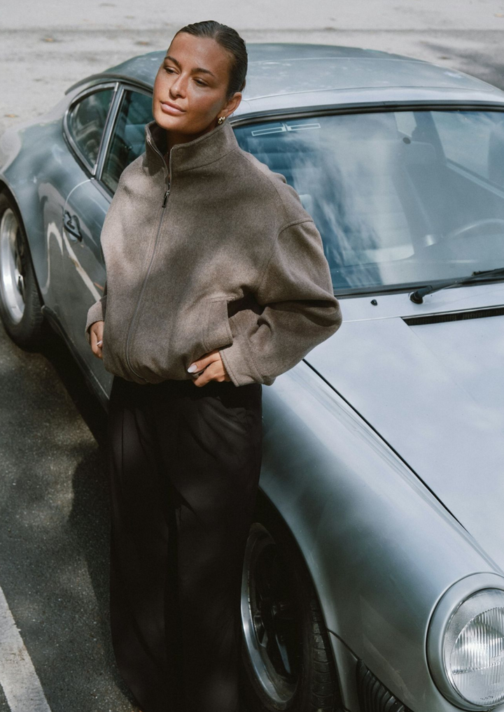 Neo Noir | Florine Wool Bomber Jacket