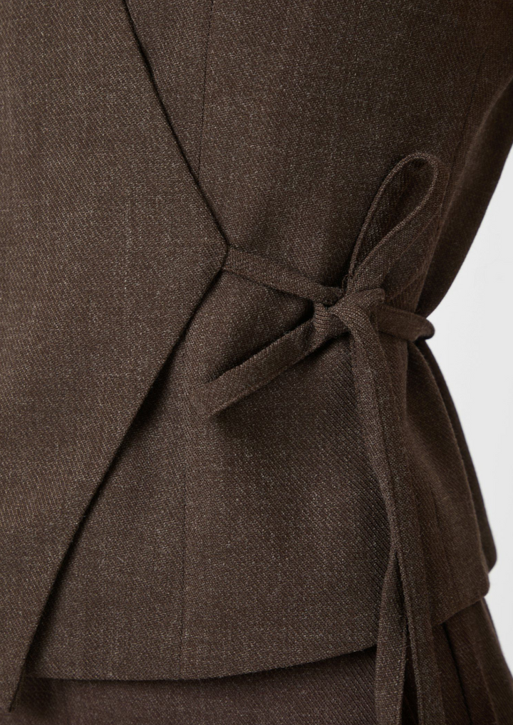 Neo Noir | Samara Wrap Waistcoat Brown