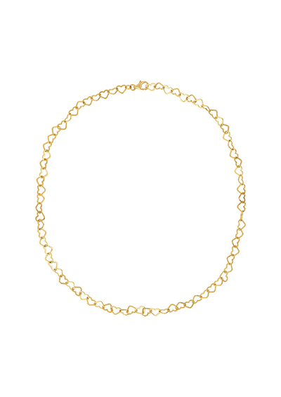 Anna + Nina | Linked Hearts Necklace Gold Plated