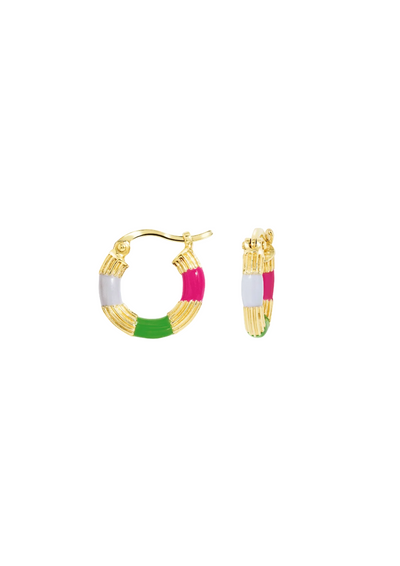 Anna + Nina | Flower Child Small Hoop Earrings Gold Plated