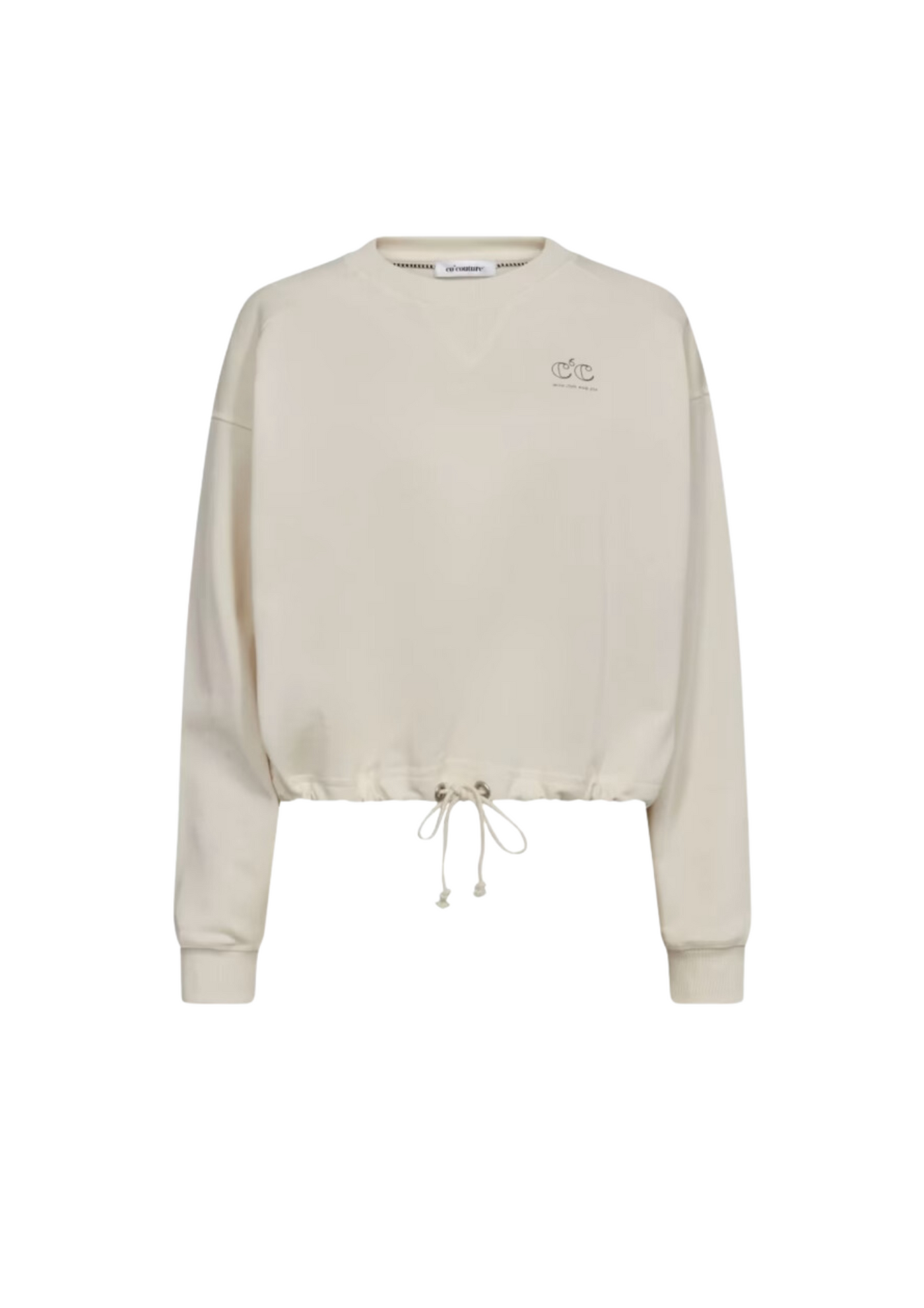 Co' Couture | CleanCC Crop Tie Sweat Off White