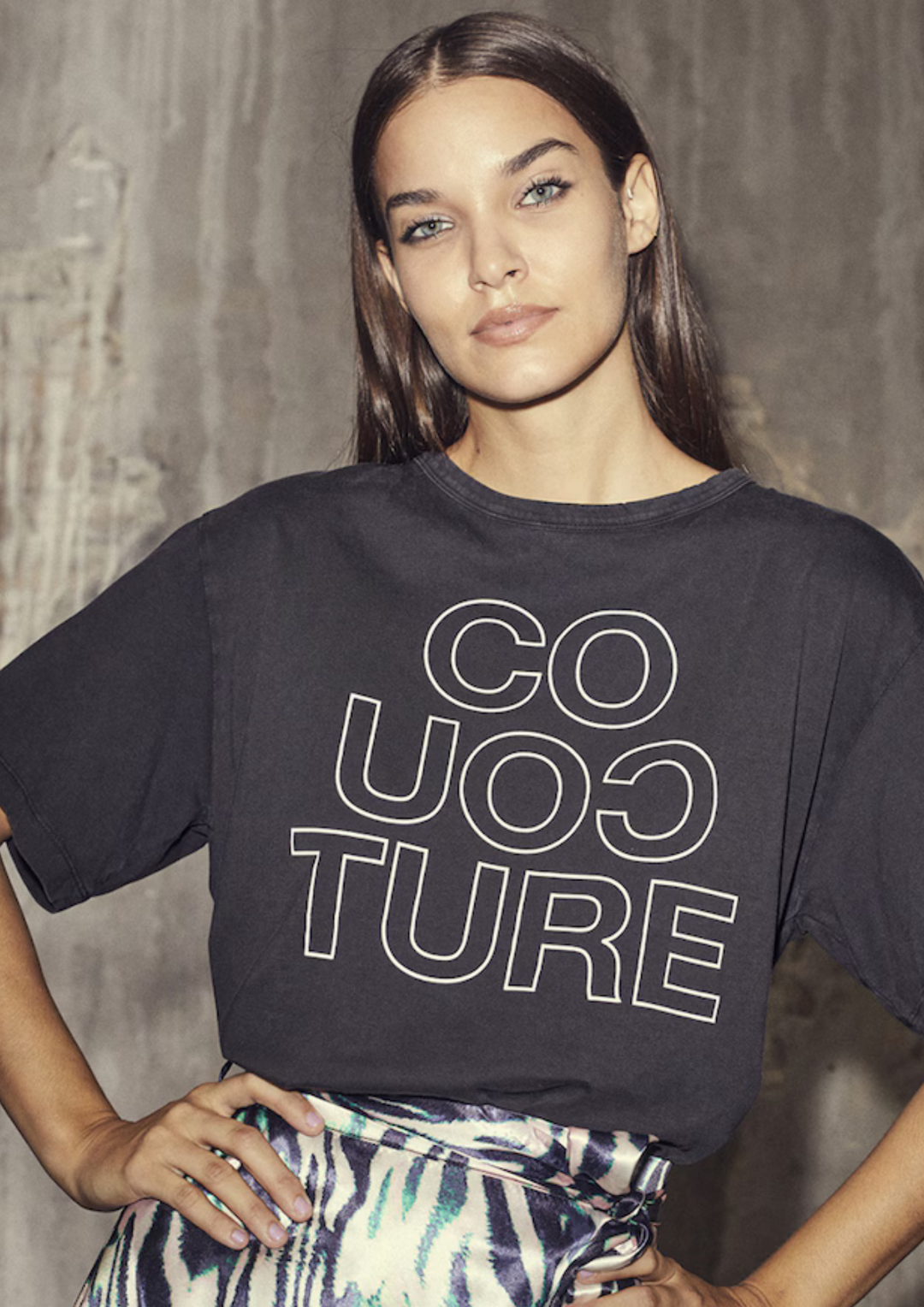 Co' Couture | AcidCC Outline Oversize Tee Black