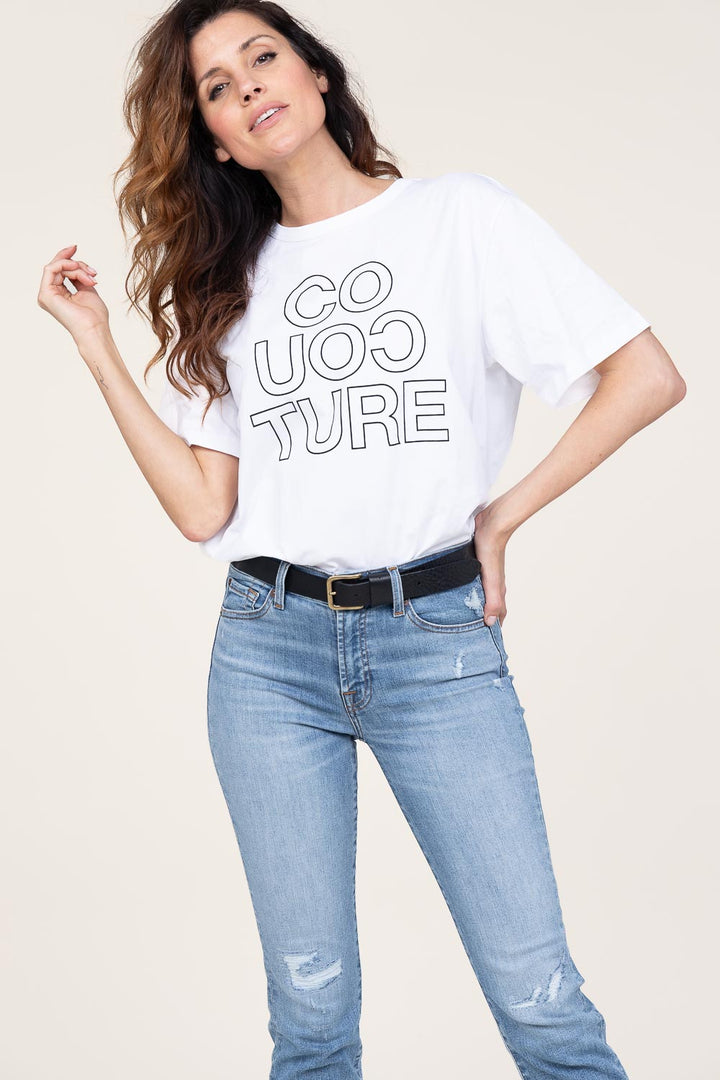 Co' Couture | AcidCC Outline Oversize Tee White