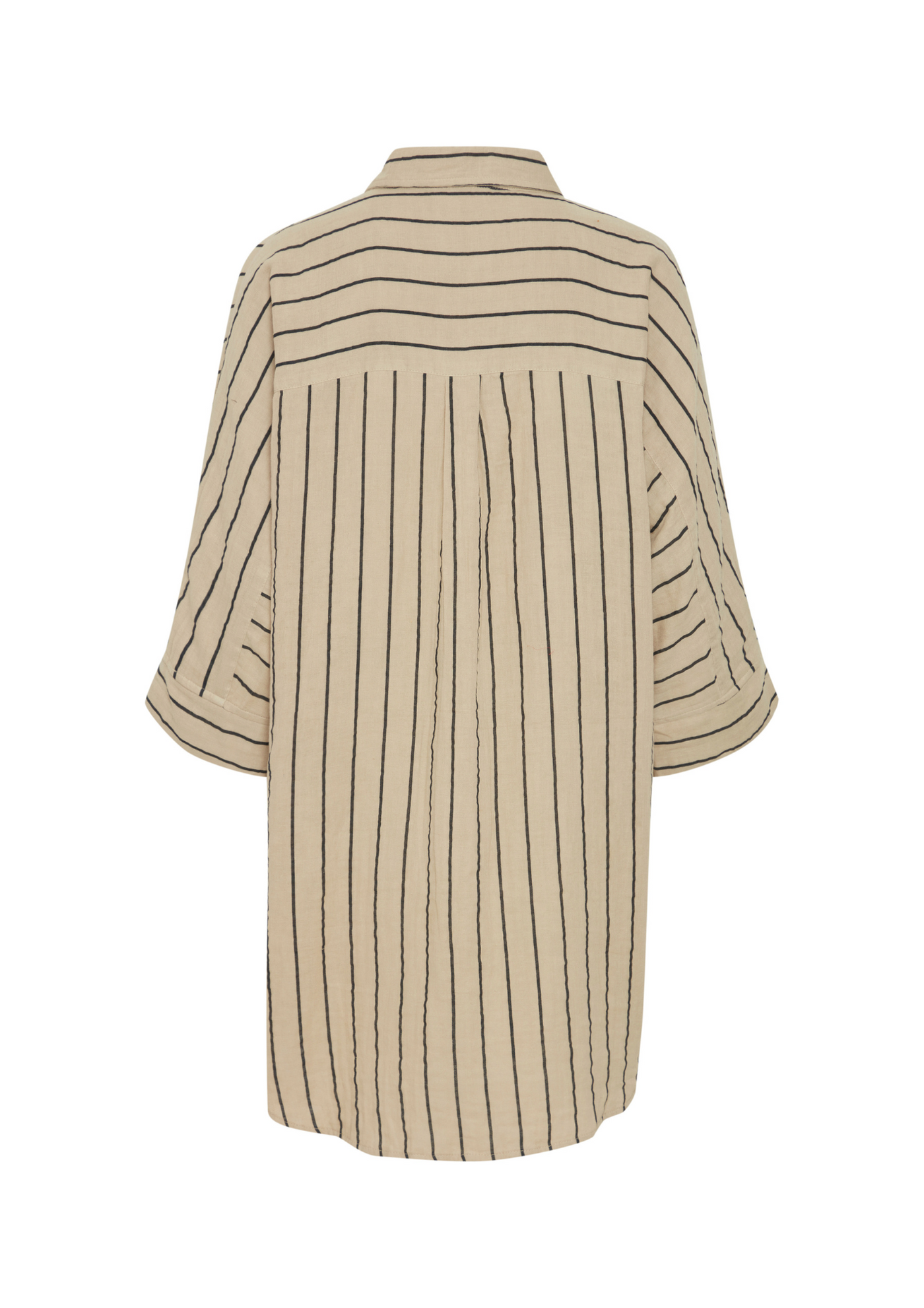 Ichi | Foxa Striped Beach Shirt Doeskin / Black Stripe