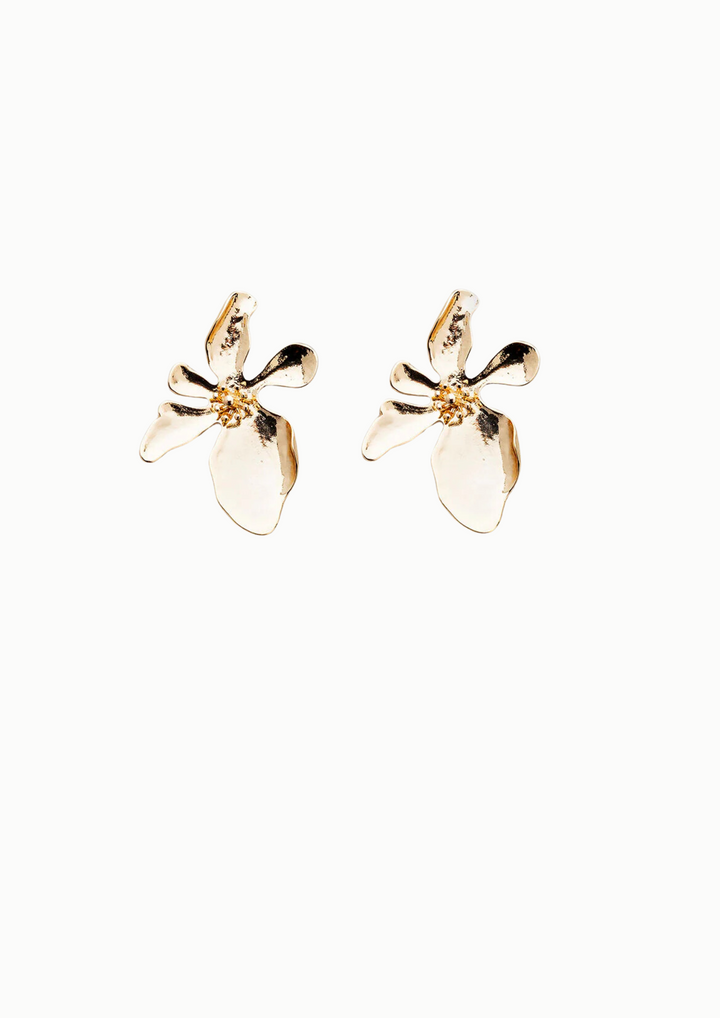 BOW19 Details | Flower Gold Earrings