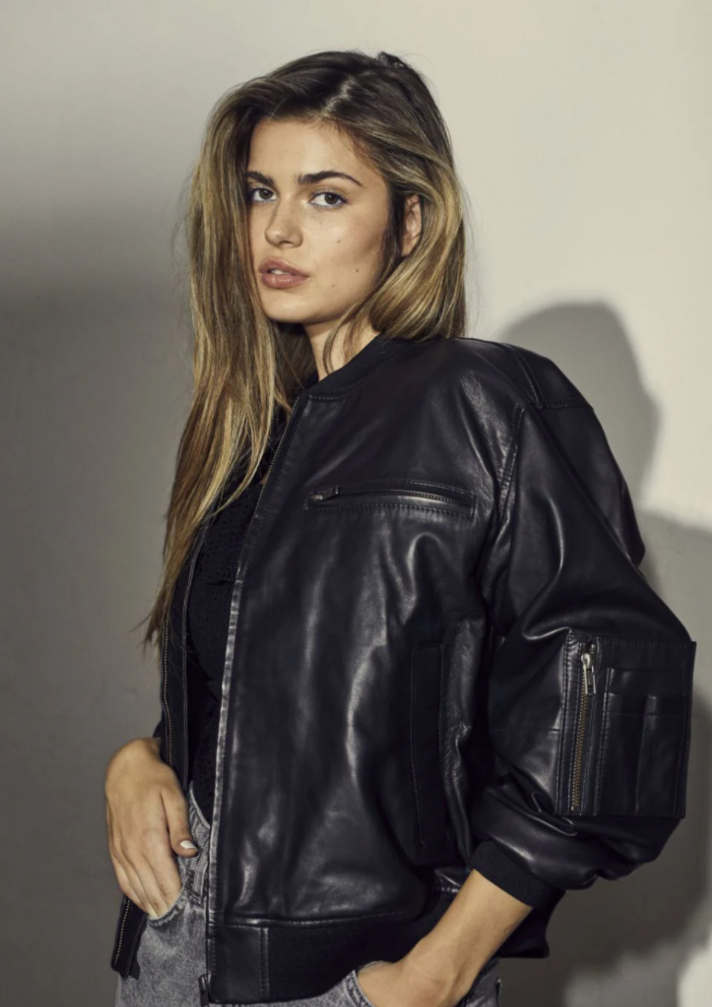 Co' Couture | PilotCC Oversize Leather Bomber Black