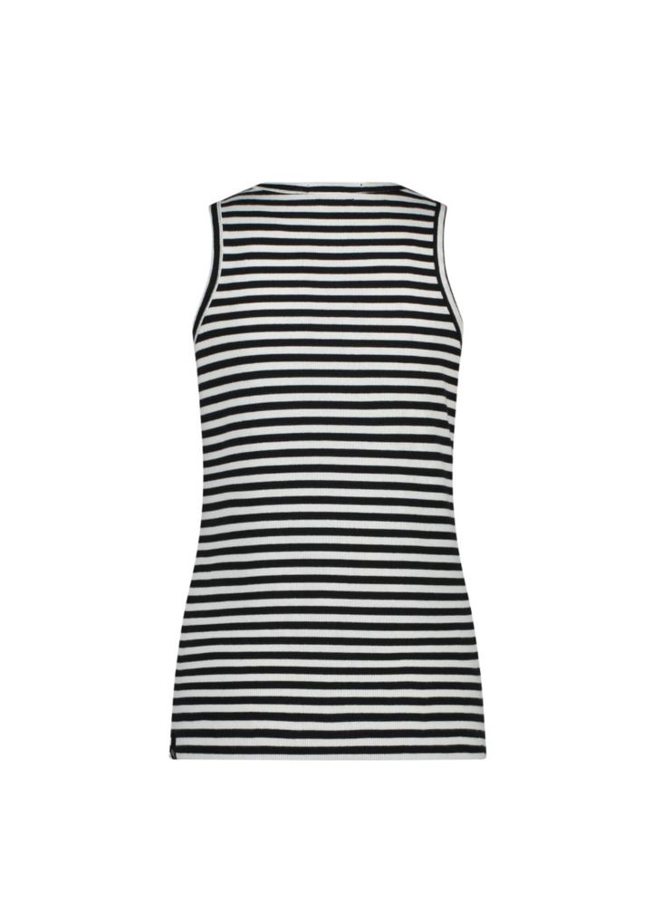 Nukus | Stefania Singlet Striped Black/Off White