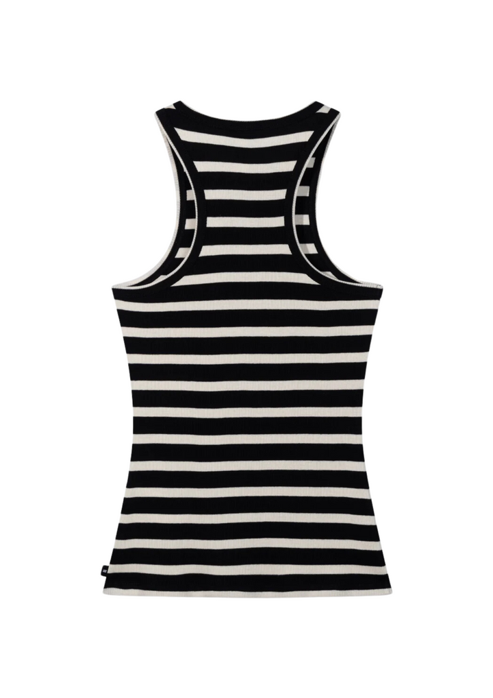 10 Days | Tank Top Rib Stripes / GOTS Black/Light Natural