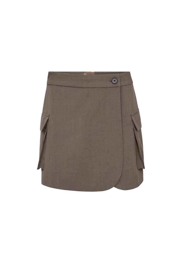 Co' Couture | VidaCC Wrap Pocket Skort Walnut