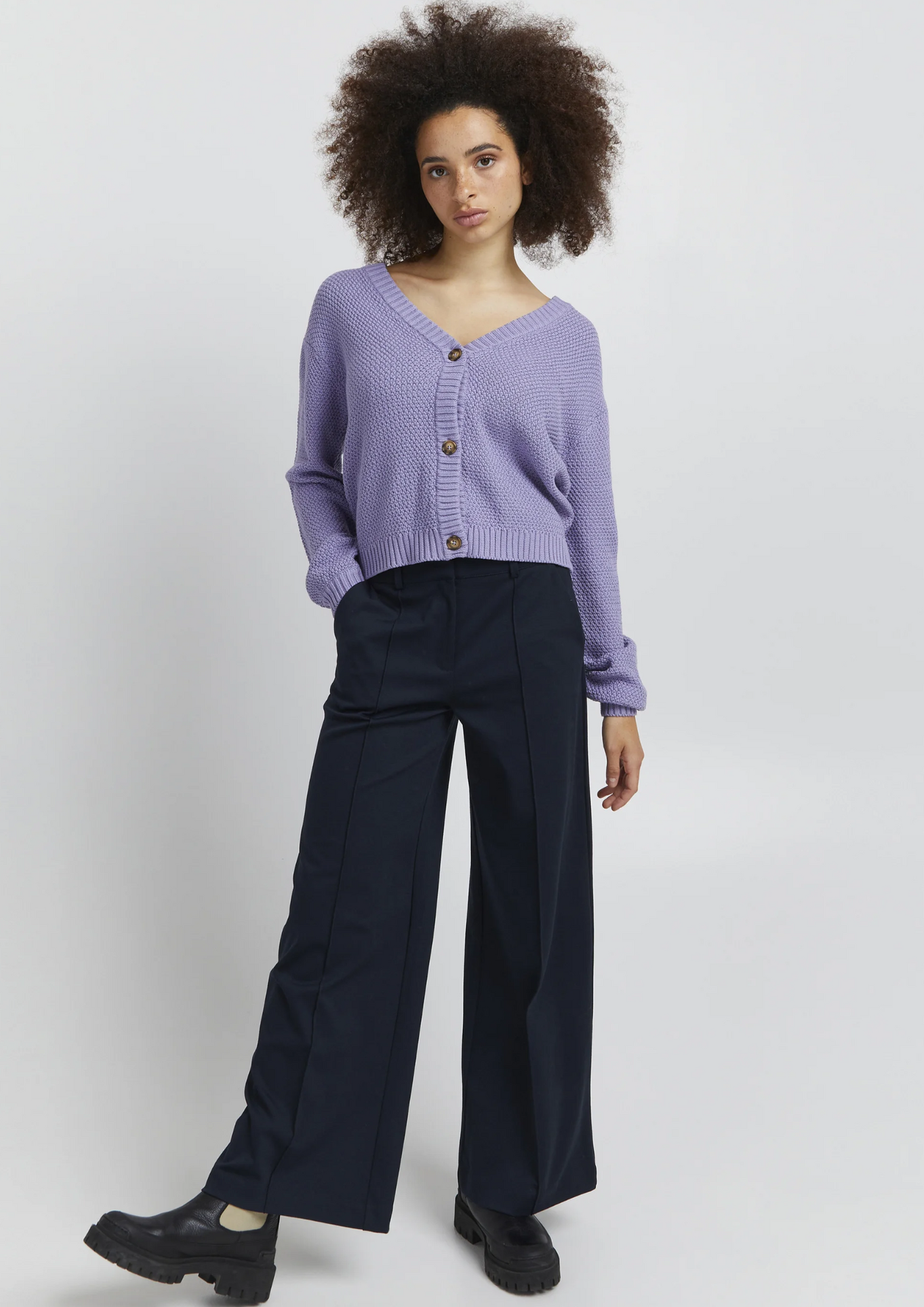 Ichi | Kate Sus Office Wide Pants Total Eclipse