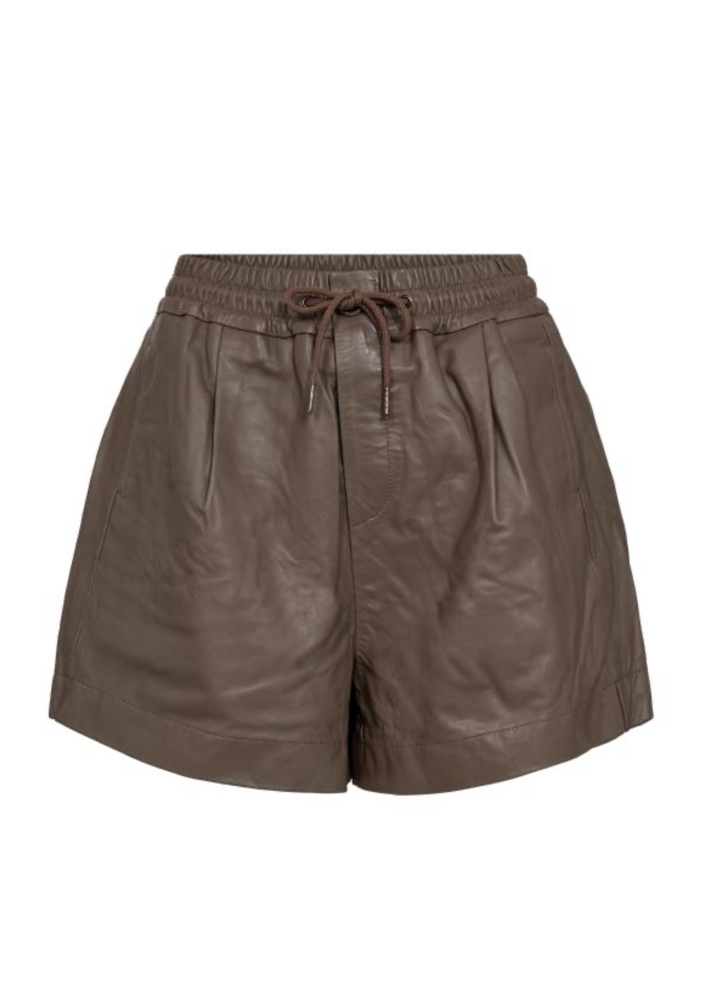 Co' Couture | New PhoebeCC Leather Shorts Taupe