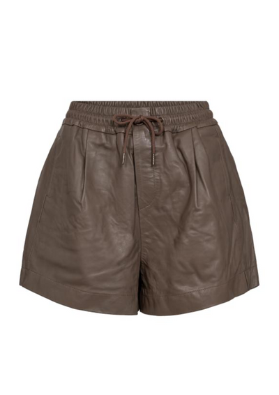 Co' Couture | New PhoebeCC Leather Shorts Taupe