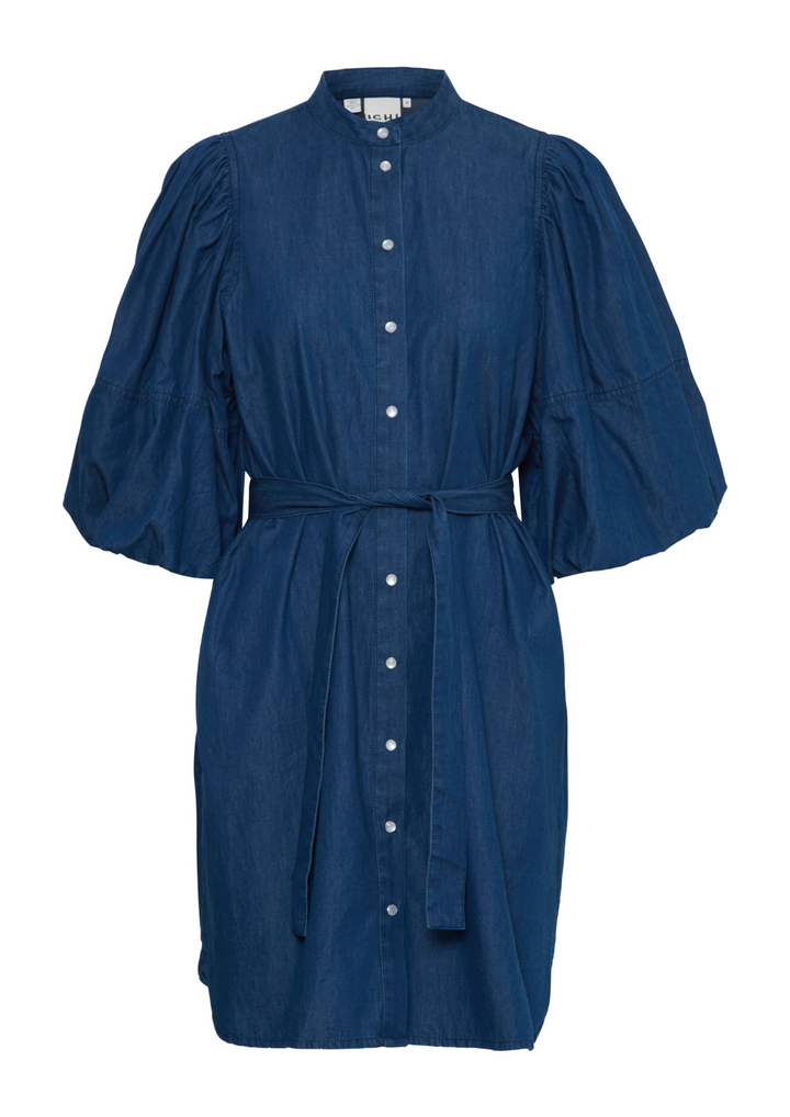 Ichi | Borgie Dress Washed Dark Blue