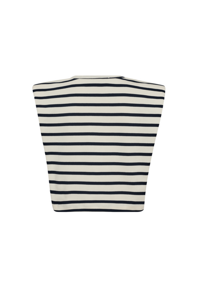 Co' Couture | ClassicCC Stripe ED Crop Tee Off White