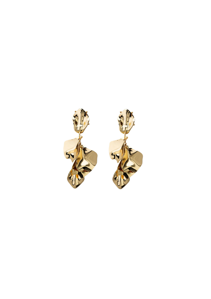 BOW19 Details | Leaf Earrings Metallic Gold