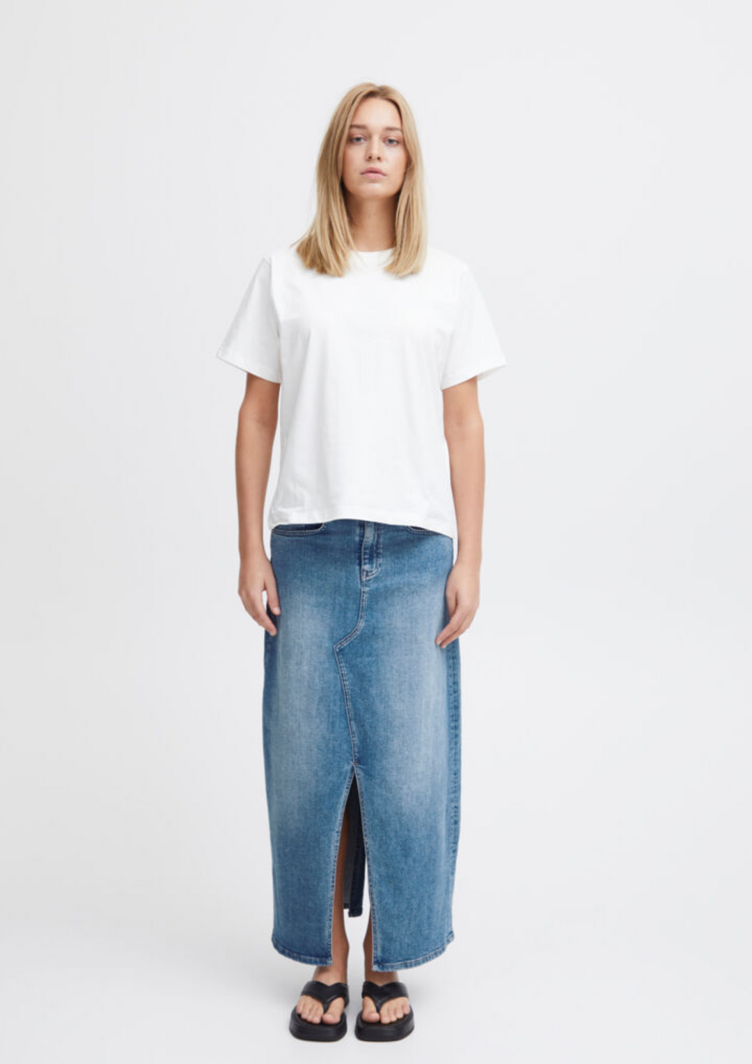 Ichi |Twiggy Medium Blue Skirt