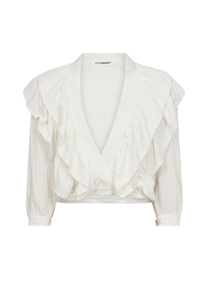 Co' Couture |  SuedaCC Frilly Blouse White