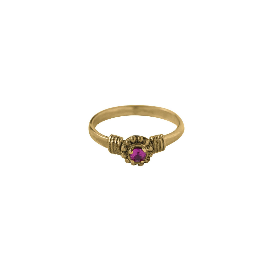 Xzota | Purple Flower Ring Gold